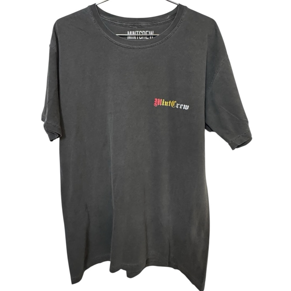 Aged Distressed Fade Mint Crew Los Angeles High End Gray T-Shirt Men’s M MINTY